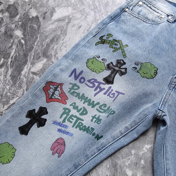 Chrome Hearts Logo Blue Jeans - Picture 5 of 10